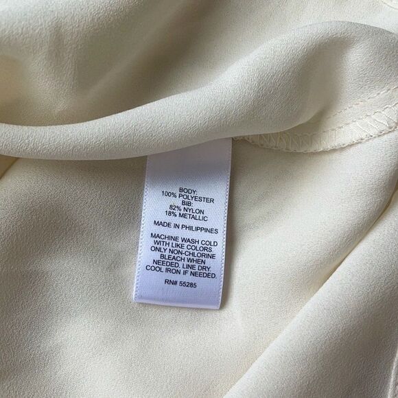 Express Sheer Gold Top Blouse Shirt Button Down Oversized Tunic Small Boho - Picture 9 of 9